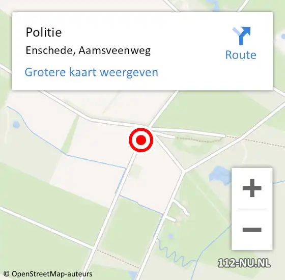 Locatie op kaart van de 112 melding: Politie Enschede, Aamsveenweg op 31 juli 2019 08:46