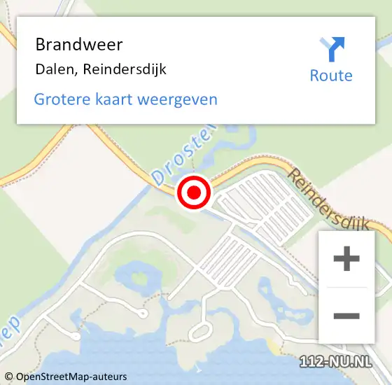 Locatie op kaart van de 112 melding: Brandweer Dalen, Reindersdijk op 31 juli 2019 08:52