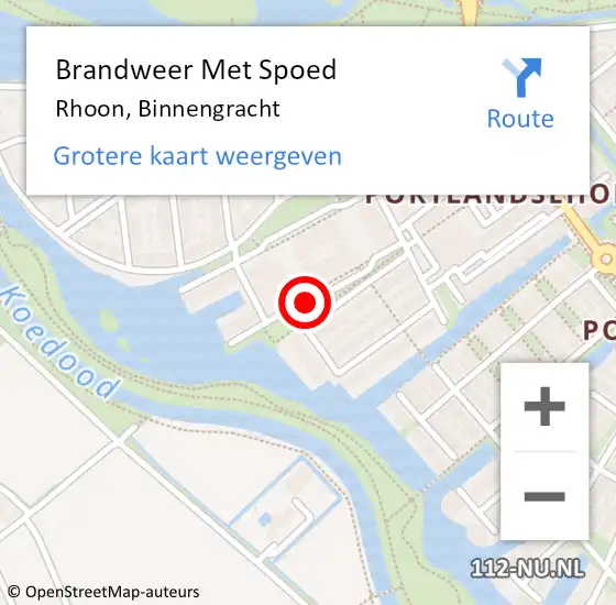 Locatie op kaart van de 112 melding: Brandweer Met Spoed Naar Rhoon, Binnengracht op 31 juli 2019 09:01