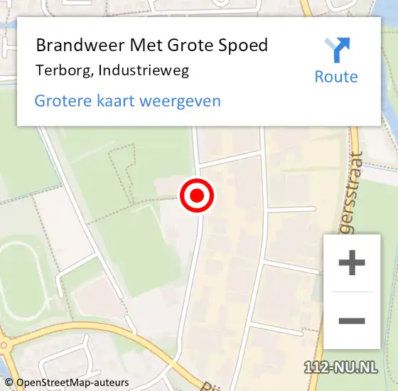 Locatie op kaart van de 112 melding: Brandweer Met Grote Spoed Naar Terborg, Industrieweg op 31 juli 2019 09:11