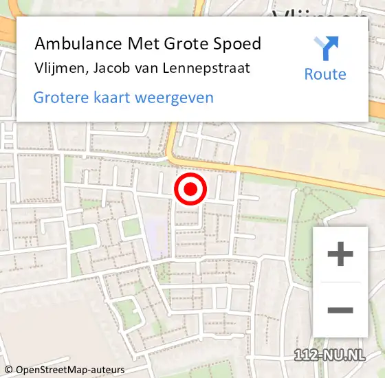 Locatie op kaart van de 112 melding: Ambulance Met Grote Spoed Naar Vlijmen, Jacob van Lennepstraat op 31 juli 2019 10:41