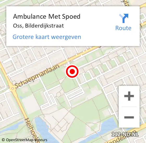 Locatie op kaart van de 112 melding: Ambulance Met Spoed Naar Oss, Bilderdijkstraat op 31 juli 2019 10:43