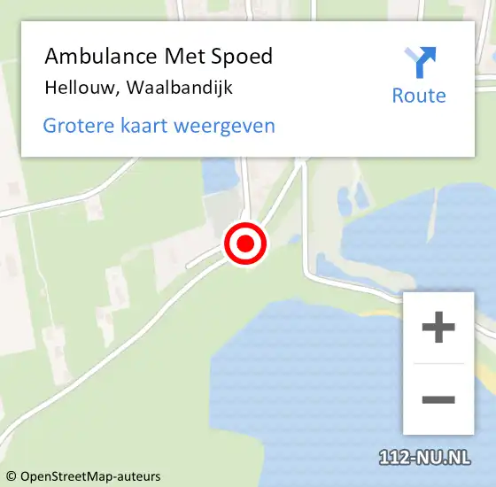 Locatie op kaart van de 112 melding: Ambulance Met Spoed Naar Hellouw, Waalbandijk op 31 juli 2019 11:27