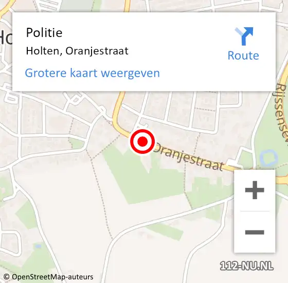 Locatie op kaart van de 112 melding: Politie Holten, Oranjestraat op 31 juli 2019 13:29