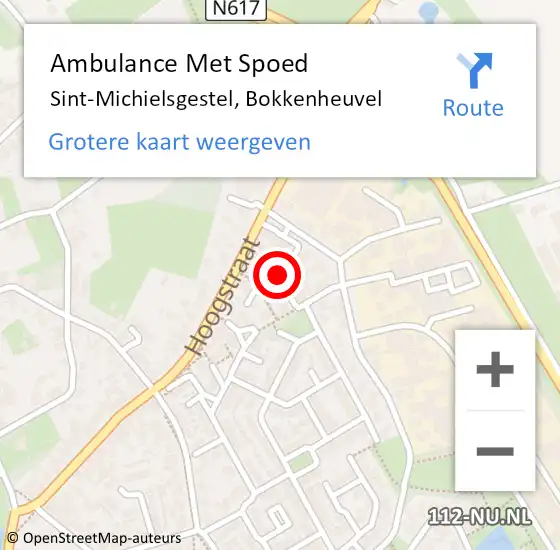 Locatie op kaart van de 112 melding: Ambulance Met Spoed Naar Sint-Michielsgestel, Bokkenheuvel op 31 juli 2019 13:36