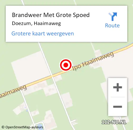 Locatie op kaart van de 112 melding: Brandweer Met Grote Spoed Naar Doezum, Haaimaweg op 31 juli 2019 13:45