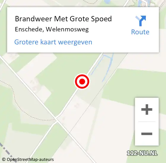 Locatie op kaart van de 112 melding: Brandweer Met Grote Spoed Naar Enschede, Welenmosweg op 31 juli 2019 14:20