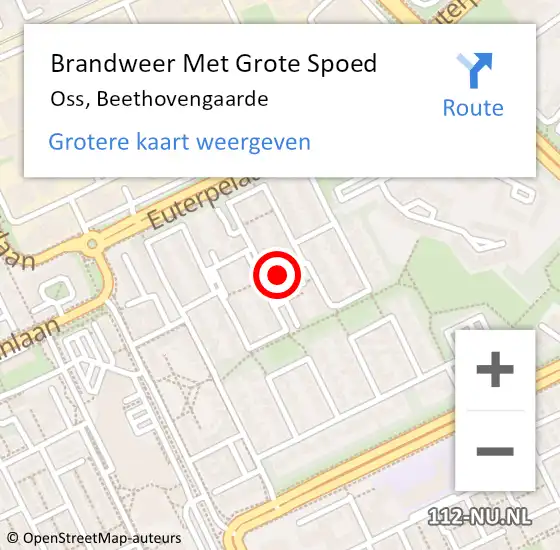 Locatie op kaart van de 112 melding: Brandweer Met Grote Spoed Naar Oss, Beethovengaarde op 31 juli 2019 14:33