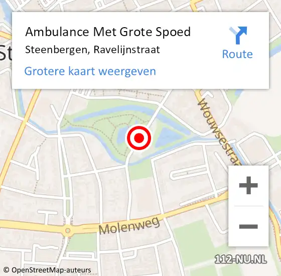 Locatie op kaart van de 112 melding: Ambulance Met Grote Spoed Naar Steenbergen, Ravelijnstraat op 31 juli 2019 14:45