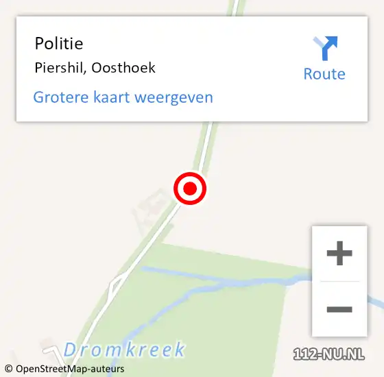 Locatie op kaart van de 112 melding: Politie Piershil, Oosthoek op 31 juli 2019 15:29