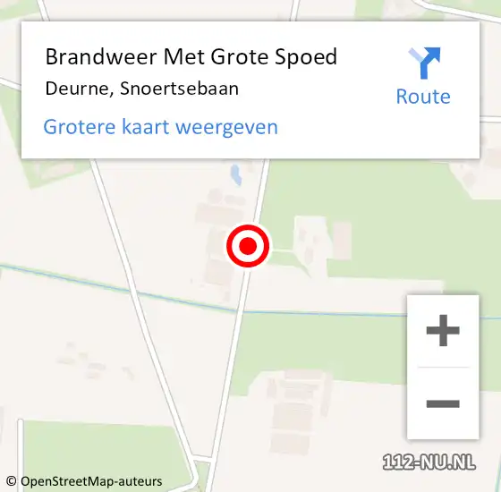 Locatie op kaart van de 112 melding: Brandweer Met Grote Spoed Naar Deurne, Snoertsebaan op 31 juli 2019 16:27