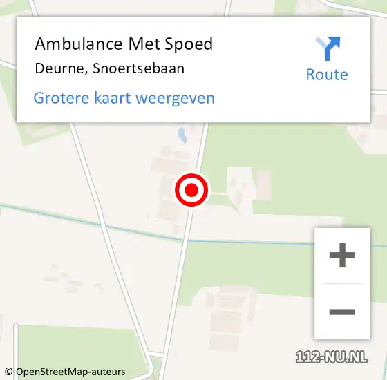 Locatie op kaart van de 112 melding: Ambulance Met Spoed Naar Deurne, Snoertsebaan op 31 juli 2019 16:39