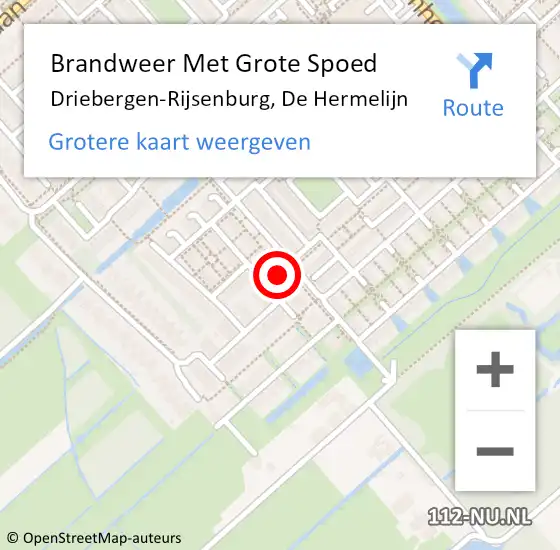 Locatie op kaart van de 112 melding: Brandweer Met Grote Spoed Naar Driebergen-Rijsenburg, De Hermelijn op 31 juli 2019 17:17