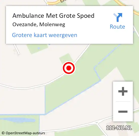 Locatie op kaart van de 112 melding: Ambulance Met Grote Spoed Naar Ovezande, Molenweg op 31 juli 2019 18:16
