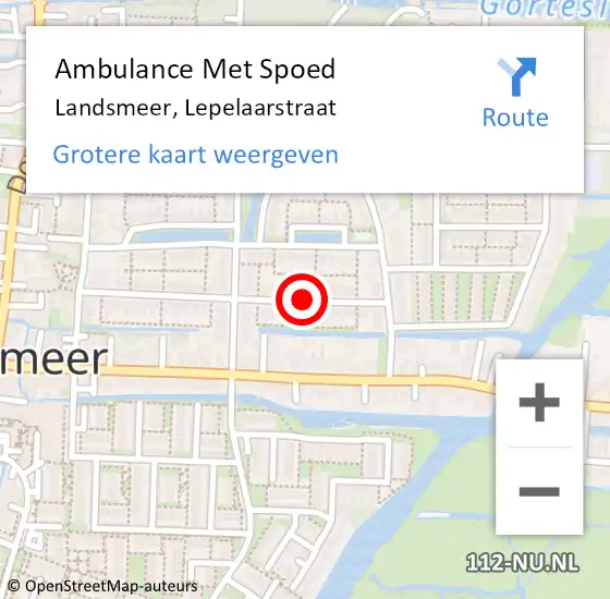 Locatie op kaart van de 112 melding: Ambulance Met Spoed Naar Landsmeer, Lepelaarstraat op 31 juli 2019 18:53