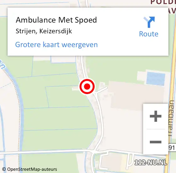 Locatie op kaart van de 112 melding: Ambulance Met Spoed Naar Strijen, Keizersdijk op 31 juli 2019 18:59