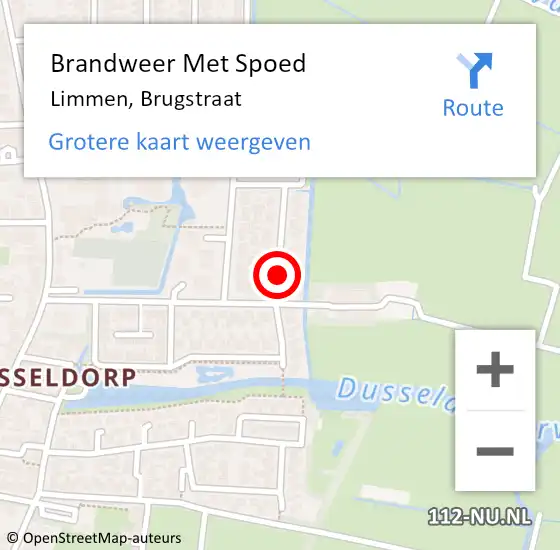 Locatie op kaart van de 112 melding: Brandweer Met Spoed Naar Limmen, Brugstraat op 31 juli 2019 20:58