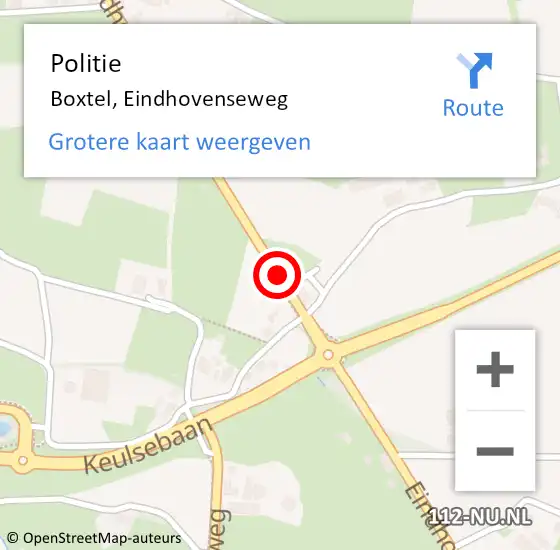 Locatie op kaart van de 112 melding: Politie Boxtel, Eindhovenseweg op 31 juli 2019 21:31