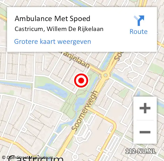 Locatie op kaart van de 112 melding: Ambulance Met Spoed Naar Castricum, Willem De Rijkelaan op 31 juli 2019 22:53