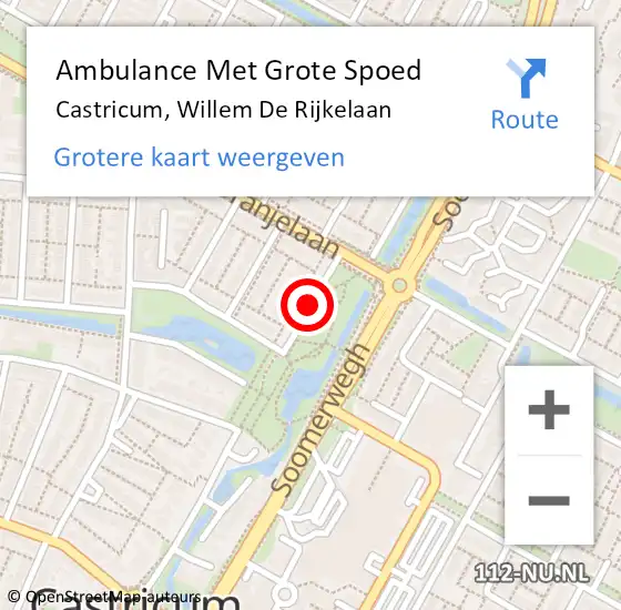 Locatie op kaart van de 112 melding: Ambulance Met Grote Spoed Naar Castricum, Willem de Rijkelaan op 31 juli 2019 23:17