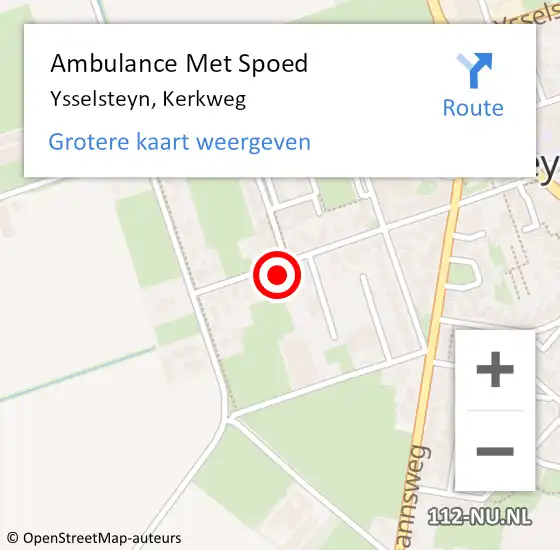 Locatie op kaart van de 112 melding: Ambulance Met Spoed Naar Ysselsteyn, Kerkweg op 9 april 2014 12:45