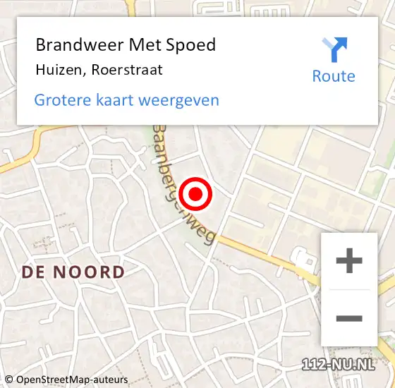 Locatie op kaart van de 112 melding: Brandweer Met Spoed Naar Huizen, Roerstraat op 1 augustus 2019 12:07