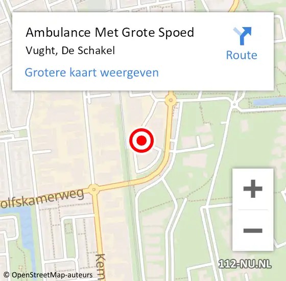Locatie op kaart van de 112 melding: Ambulance Met Grote Spoed Naar Vught, De Schakel op 1 augustus 2019 12:15