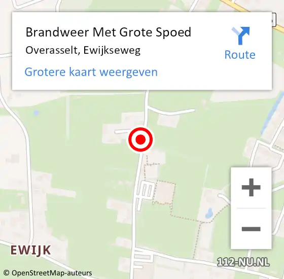 Locatie op kaart van de 112 melding: Brandweer Met Grote Spoed Naar Overasselt, Ewijkseweg op 1 augustus 2019 14:26