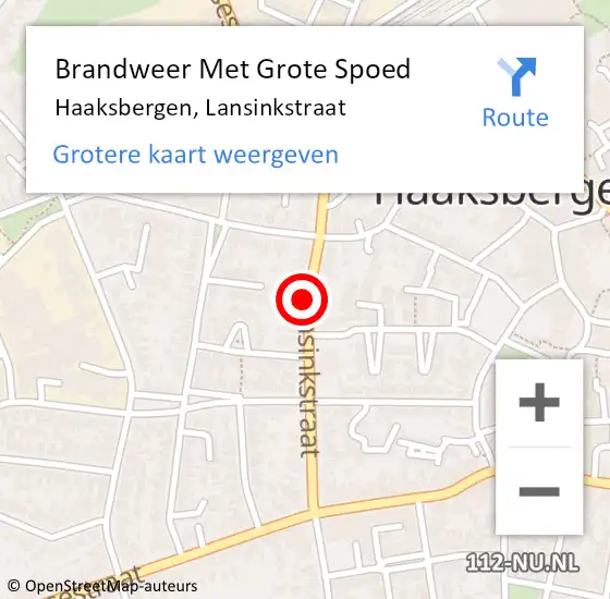 Locatie op kaart van de 112 melding: Brandweer Met Grote Spoed Naar Haaksbergen, Lansinkstraat op 1 augustus 2019 15:40