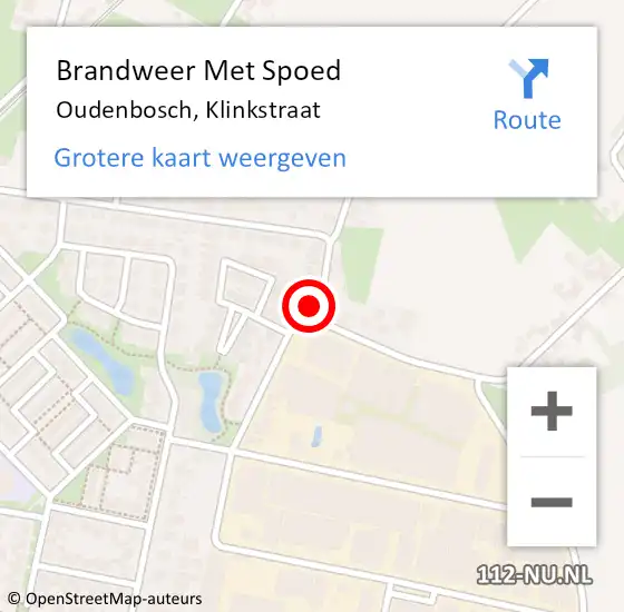 Locatie op kaart van de 112 melding: Brandweer Met Spoed Naar Oudenbosch, Klinkstraat op 9 april 2014 13:14