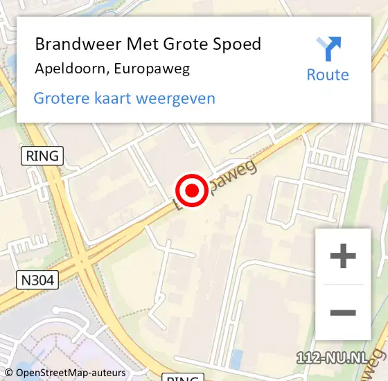 Locatie op kaart van de 112 melding: Brandweer Met Grote Spoed Naar Apeldoorn, Europaweg op 1 augustus 2019 16:58