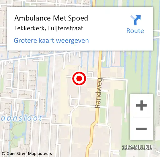 Locatie op kaart van de 112 melding: Ambulance Met Spoed Naar Lekkerkerk, Luijtenstraat op 9 april 2014 13:22