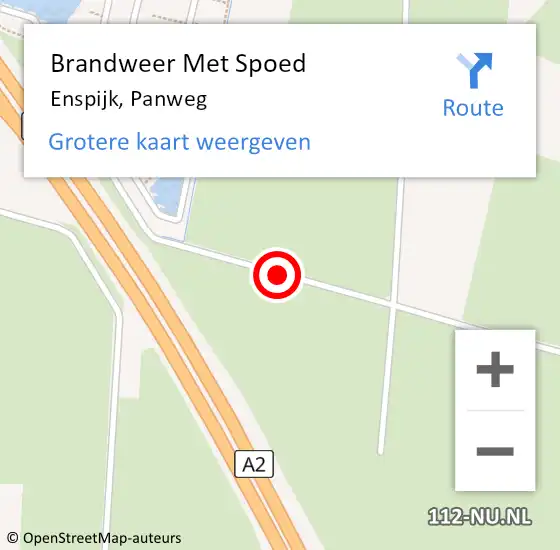 Locatie op kaart van de 112 melding: Brandweer Met Spoed Naar Enspijk, Panweg op 1 augustus 2019 19:49