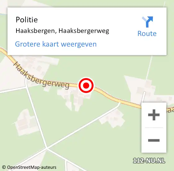 Locatie op kaart van de 112 melding: Politie Haaksbergen, Haaksbergerweg op 1 augustus 2019 20:01