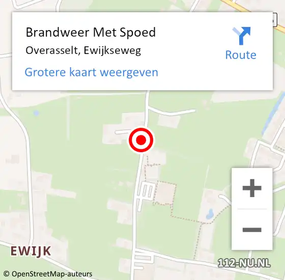 Locatie op kaart van de 112 melding: Brandweer Met Spoed Naar Overasselt, Ewijkseweg op 2 augustus 2019 03:34