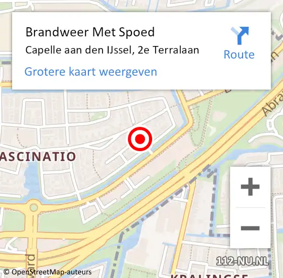 Locatie op kaart van de 112 melding: Brandweer Met Spoed Naar Capelle aan den IJssel, 2e Terralaan op 2 augustus 2019 08:32