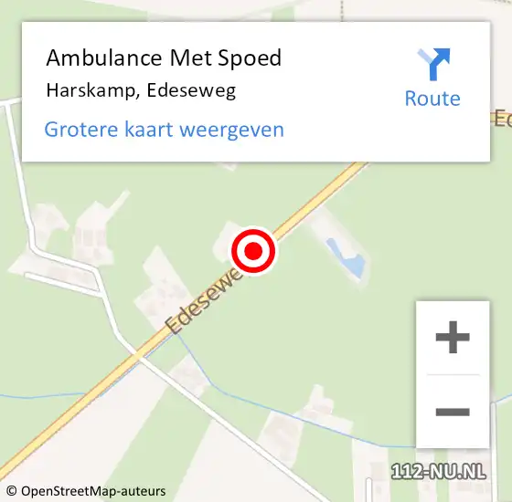 Locatie op kaart van de 112 melding: Ambulance Met Spoed Naar Harskamp, Edeseweg op 2 augustus 2019 12:05
