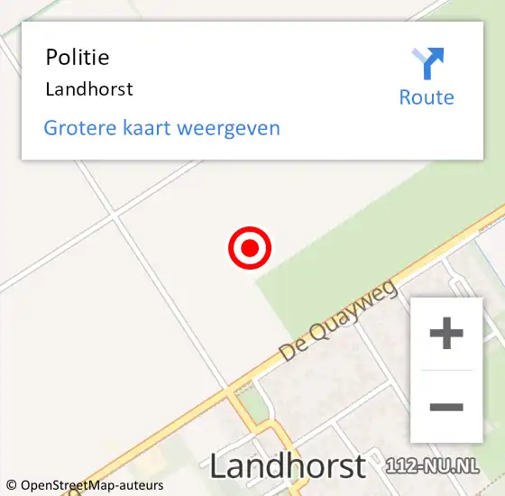 Locatie op kaart van de 112 melding: Politie Landhorst op 2 augustus 2019 16:24