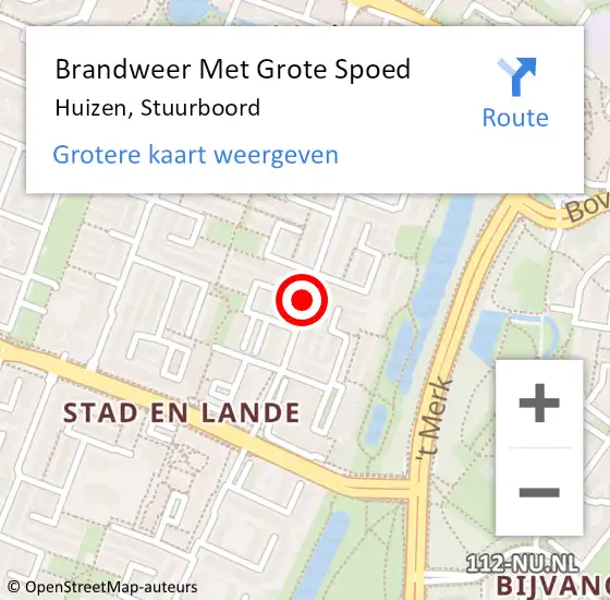 Locatie op kaart van de 112 melding: Brandweer Met Grote Spoed Naar Huizen, Stuurboord op 2 augustus 2019 16:33