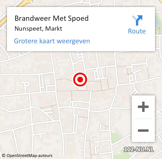 Locatie op kaart van de 112 melding: Brandweer Met Spoed Naar Nunspeet, Markt op 2 augustus 2019 16:53