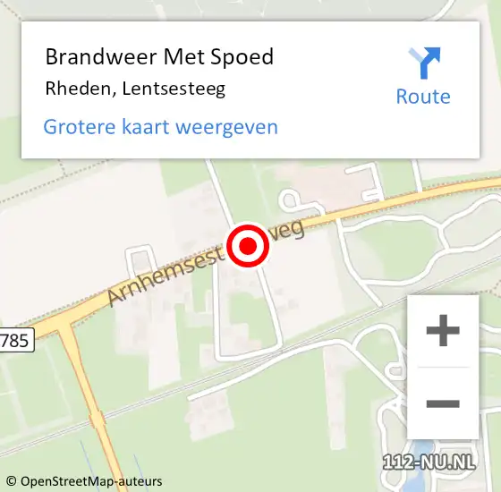 Locatie op kaart van de 112 melding: Brandweer Met Spoed Naar Rheden, Lentsesteeg op 2 augustus 2019 17:24