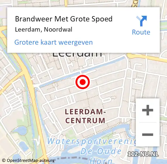 Locatie op kaart van de 112 melding: Brandweer Met Grote Spoed Naar Leerdam, Noordwal op 2 augustus 2019 17:59