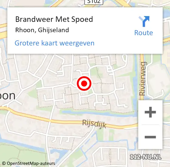 Locatie op kaart van de 112 melding: Brandweer Met Spoed Naar Rhoon, Ghijseland op 2 augustus 2019 19:15