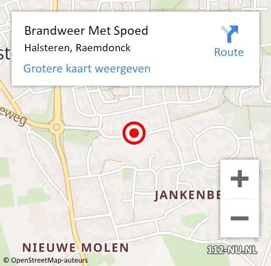 Locatie op kaart van de 112 melding: Brandweer Met Spoed Naar Halsteren, Raemdonck op 2 augustus 2019 19:18