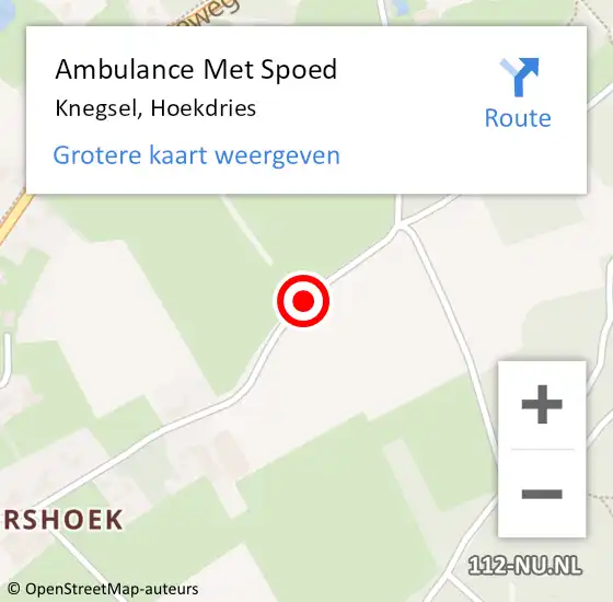 Locatie op kaart van de 112 melding: Ambulance Met Spoed Naar Knegsel, Hoekdries op 2 augustus 2019 21:57