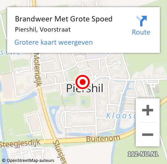 Locatie op kaart van de 112 melding: Brandweer Met Grote Spoed Naar Piershil, Voorstraat op 2 augustus 2019 23:07