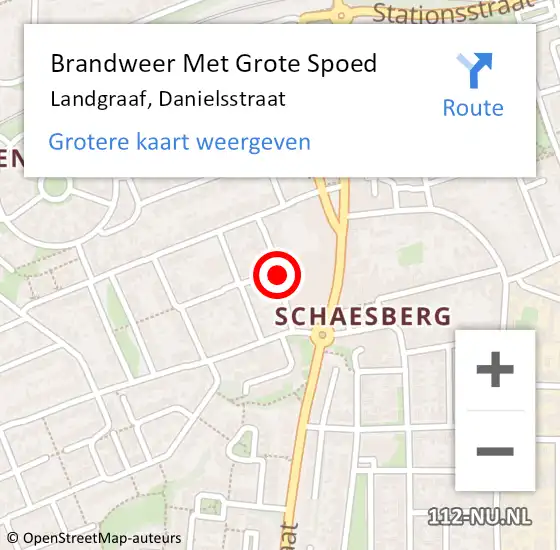 Locatie op kaart van de 112 melding: Brandweer Met Grote Spoed Naar Landgraaf, Danielsstraat op 3 augustus 2019 01:51