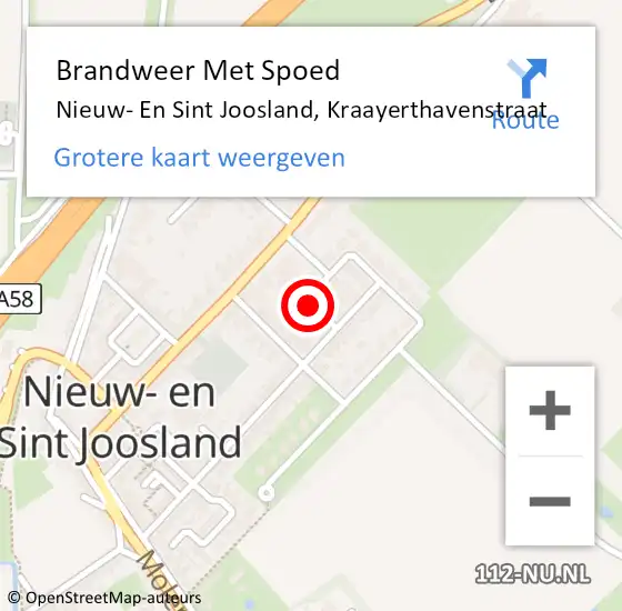 Locatie op kaart van de 112 melding: Brandweer Met Spoed Naar Nieuw- En Sint Joosland, Kraayerthavenstraat op 9 april 2014 15:20