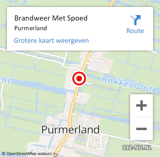 Locatie op kaart van de 112 melding: Brandweer Met Spoed Naar Purmerland op 9 april 2014 15:22