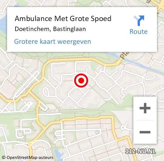 Locatie op kaart van de 112 melding: Ambulance Met Grote Spoed Naar Doetinchem, Bastinglaan op 3 augustus 2019 08:22